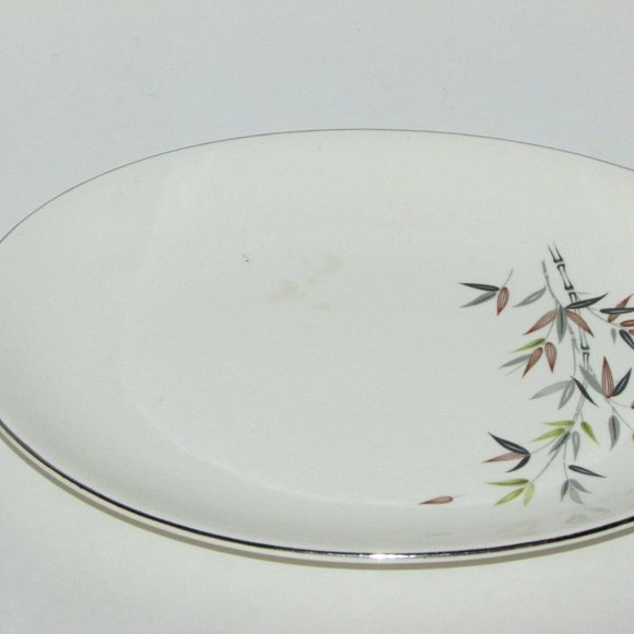 Dominion China SILVER WILLOW Small Oval Serving Platter Vintage Read Description - Picture 4 of 8